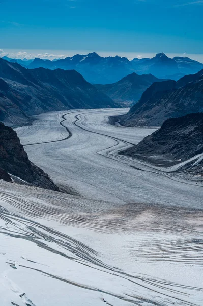 View Jungfraufirn One Branches Aletsch Glacier Longest Alps Jungfraujoch Grindelwald — Stok fotoğraf