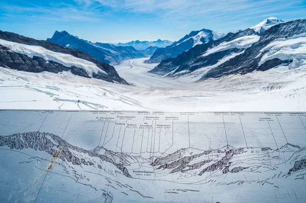 View Jungfraufirn One Branches Aletsch Glacier Longest Alps Jungfraujoch Grindelwald — Foto Stock