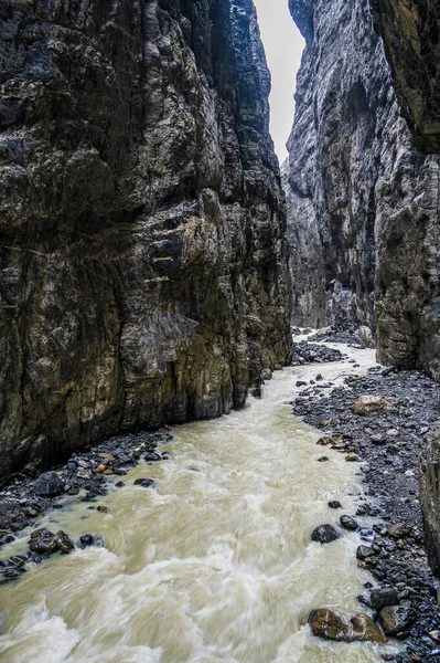 Kanion Wykopany Lodowca Grindelwald Szwajcarii — Zdjęcie stockowe