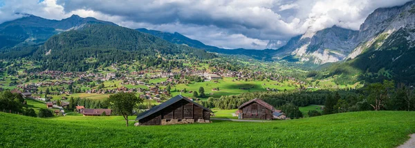 Piękny Krajobraz Dolinie Grindelwald Bernese Oberland Szwajcaria — Zdjęcie stockowe