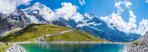 Fallbodensee Sob Glaciares Eiger Jungfrau Bernese Alps Suíça — Fotografia de Stock