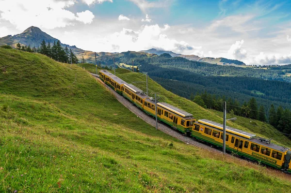 Comboio Que Liga Grindelwald Jungfraujoch Através Kleine Scheidegg — Fotografia de Stock