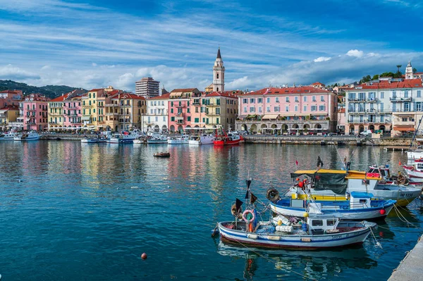 Blick Auf Den Alten Hafen Von Oneglia Imperia Der Italienischen — Stockfoto