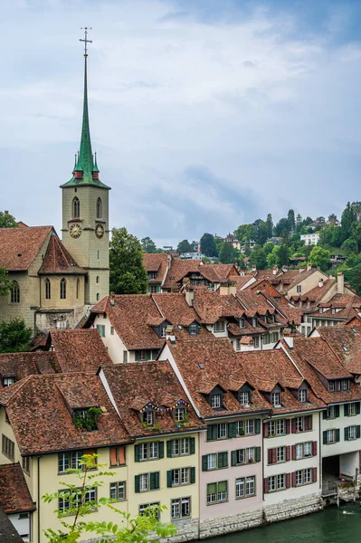 Widok Stare Miasto Berna Rzeki Aar Stolicy Szwajcarii — Zdjęcie stockowe