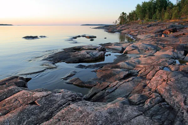 Ladoga shore at sunrise — Stock Photo, Image