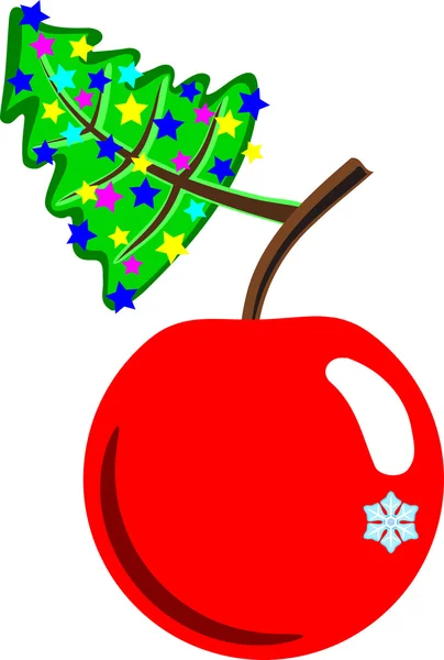 Christmas and New Year apple — Stock Vector