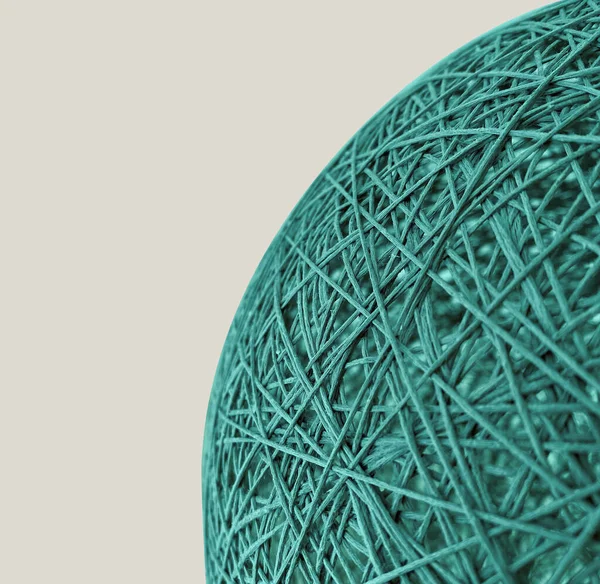 abstract background with blue and white balls. natural circular figure with textile. isolated globe threads.