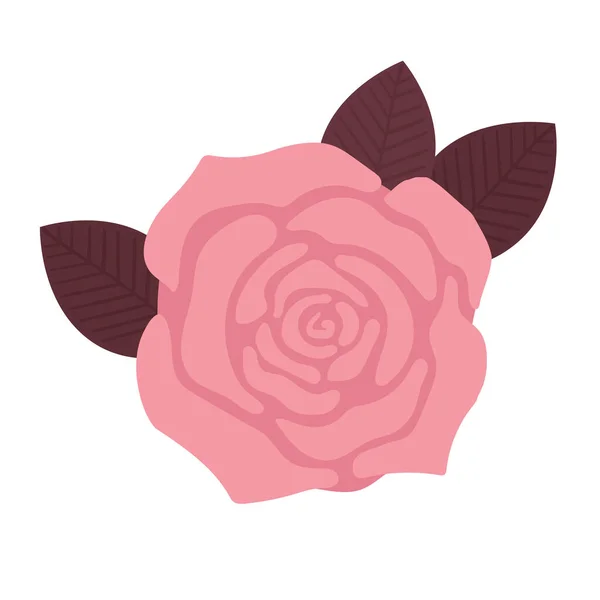 Prachtige delicate bloem, roos met bladeren. Handgetekende vectorillustratie. — Stockvector
