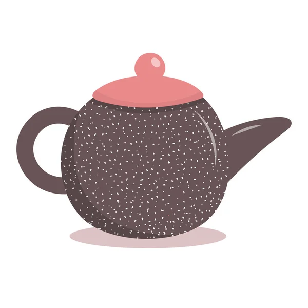 Керамическая Посуда Ручной Работы Кухонная Утварь Завтрак Обед Ужин Чайник — стоковый вектор