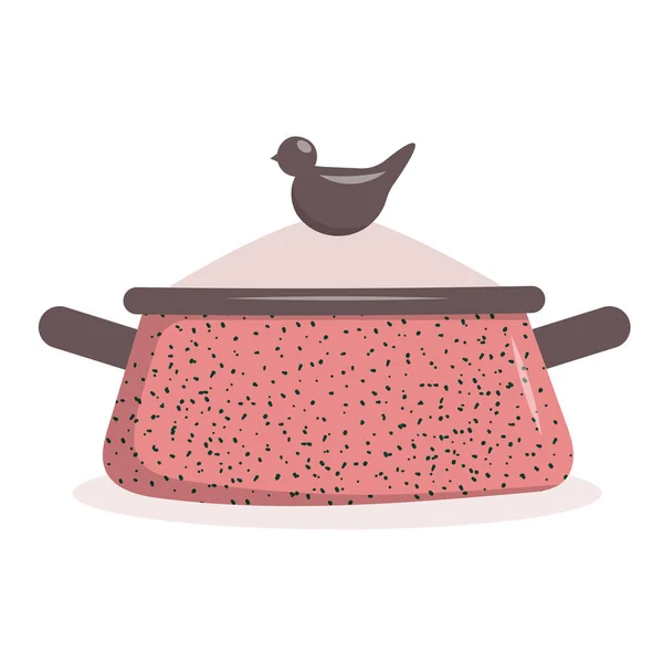 Керамическая Посуда Ручной Работы Ремесленные Блюда Завтрак Обед Ужин Кастрюля — стоковый вектор