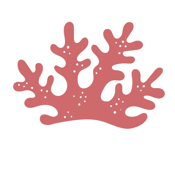 Plantas submarinas, algas. corales. Ilustración vectorial plana en estilo de dibujos animados aislados sobre fondo blanco. — Archivo Imágenes Vectoriales