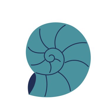 Şirin su altı kabukları, deniz hayvanları, kabuklu deniz hayvanları. Çizgi film tarzında düz vektör çizimi beyaz arkaplanda izole edildi.