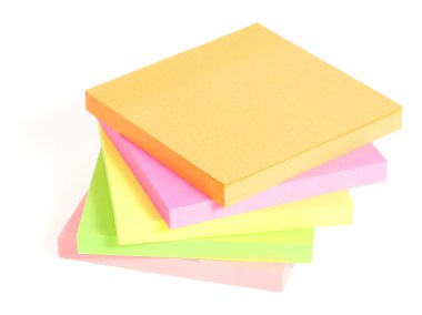 Colored post-it are stacked on each other clipart