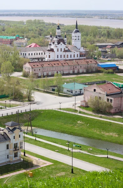 Tobolsk, Russia - May 27, 2014: Birds eye view of Tobolsk city — Stock Photo, Image