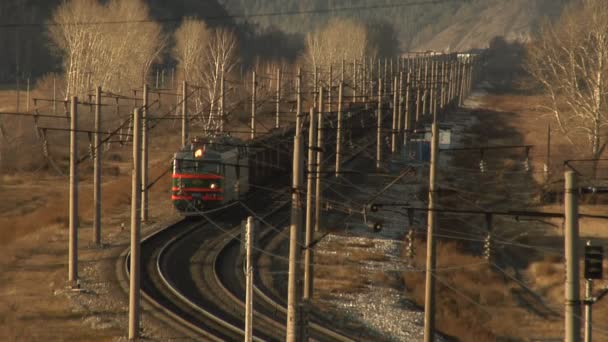 Tren de mercancías — Vídeo de stock