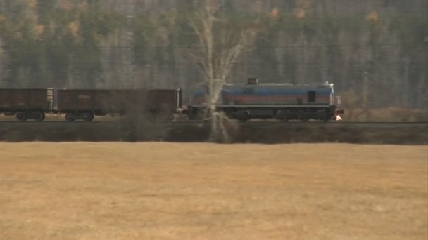 Грузовой поезд — стоковое видео