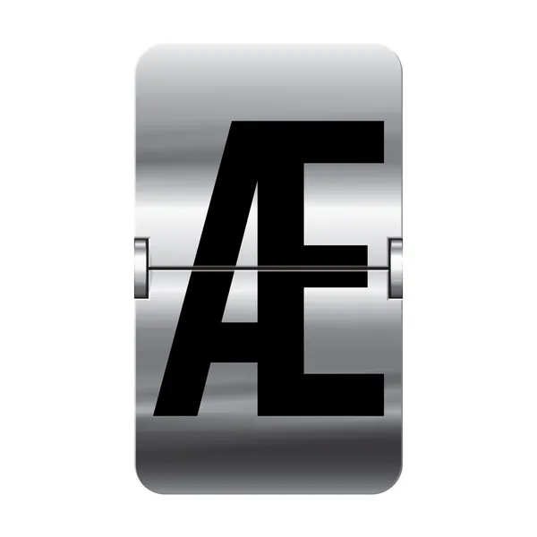 Silver flipboard letter - departure board - æ — 스톡 사진