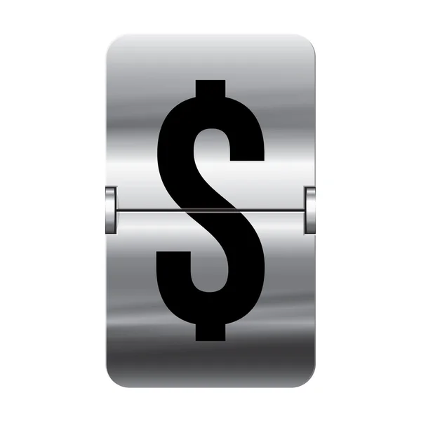 Stříbrná flipboard dopis - odjezd deska - dolar — Stock fotografie