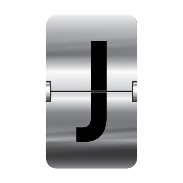 Letra de flipboard plateada - tabla de salida - j — Foto de Stock