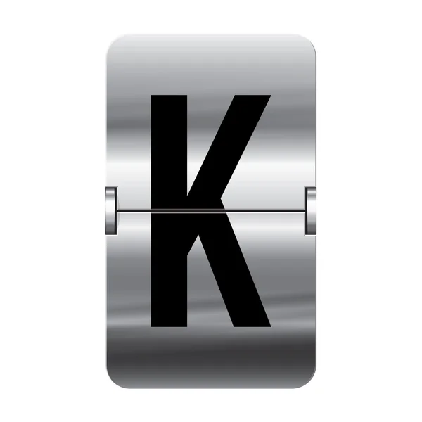 Silver flipboard letter - departure board - k — Stock Photo, Image