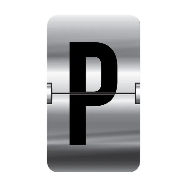 Stříbrná flipboard dopis - odjezd deska - p — Stock fotografie