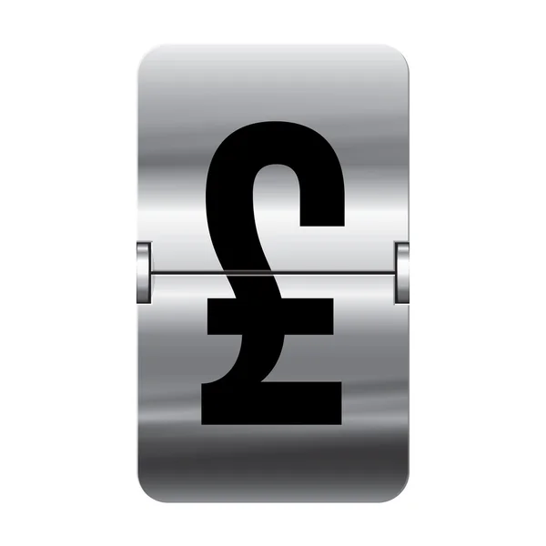 Silver flipboard letter - departure board - pound — Stock Photo, Image