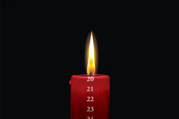 Kırmızı advent mum - 20 Kasım — Stok Vektör