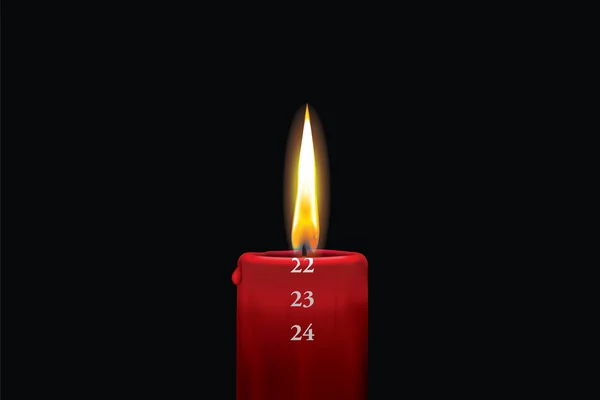 Червона свічка - 22 грудня — стоковий вектор