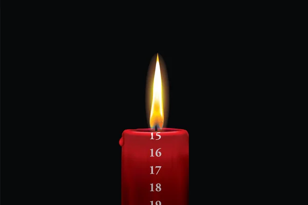 Röd advent stearinljus - 15 december — Stock vektor