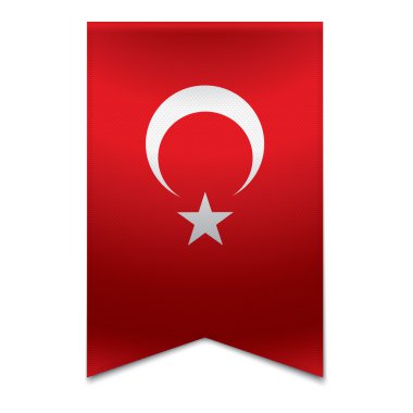 Ribbon banner - turkish flag clipart