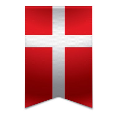 Ribbon banner - danish flag clipart