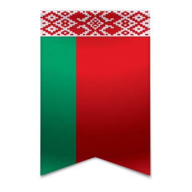 Ribbon banner - belarusian flag clipart