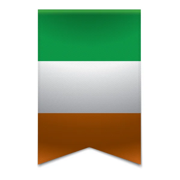 Bannière ruban - drapeau irlandais — Image vectorielle