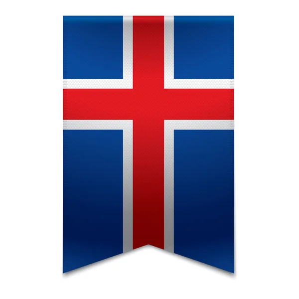 Bandeira de fita - bandeira icelandic — Vetor de Stock