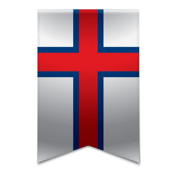 Szalag banner - Feröer-szigeteki zászló — Stock Vector