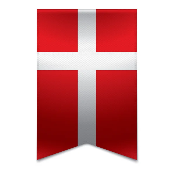 Bandeira de fita - bandeira dinamarquesa — Vetor de Stock