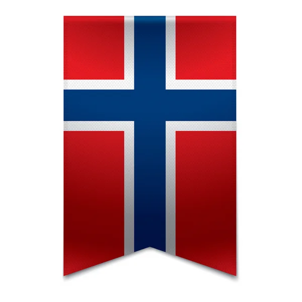 Bandeira de fita - bandeira norwegian — Vetor de Stock