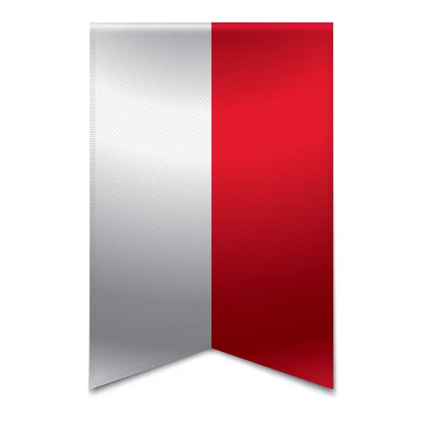 Ribbon banner - monegasque flag — Stock Vector