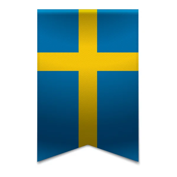 Bandiera a nastro - bandiera svedese — Vettoriale Stock