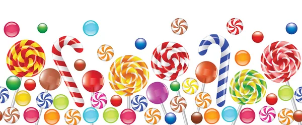 Bonbons colorés, bonbon aux fruits, sucette — Image vectorielle