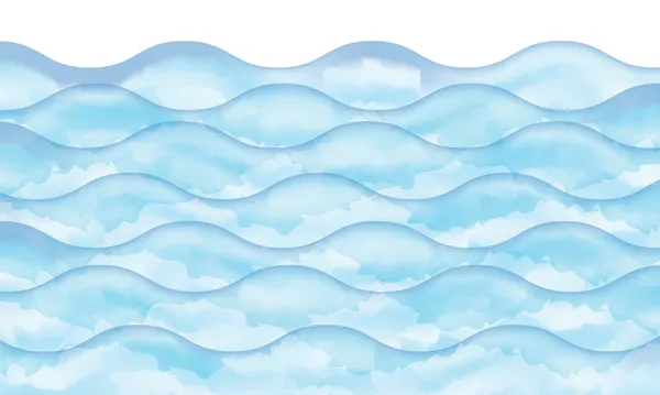 Aquarelle vague bleue — Image vectorielle