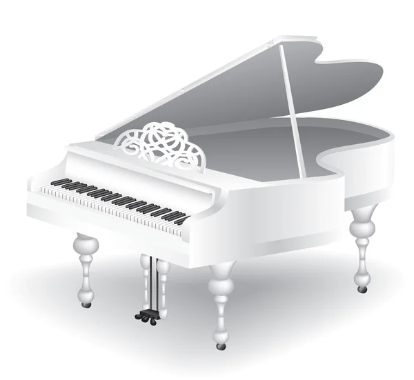 Gran piano blanco — Vector de stock