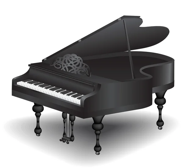 Zwarte grand piano — Stockvector