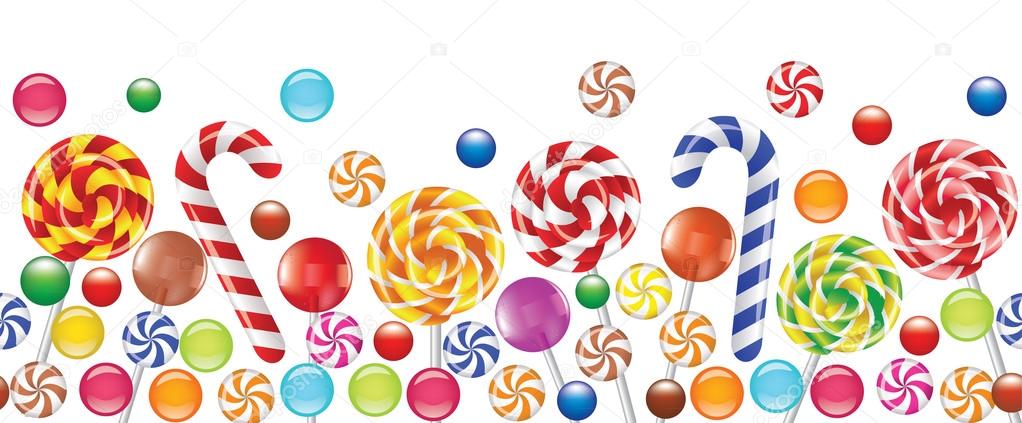 Colorful candies, fruit bonbon, lollipop