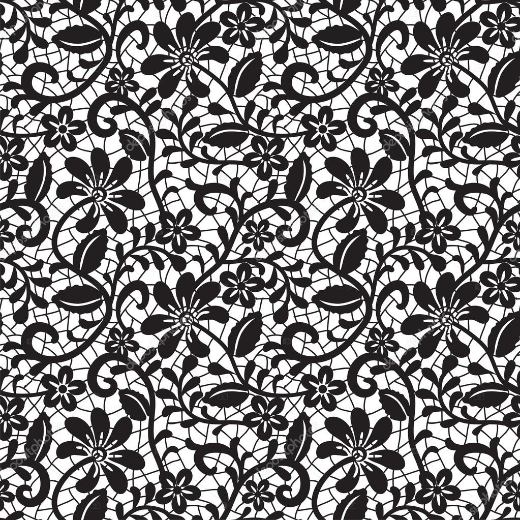 Black Lace Seamless Pattern Stock Vector
