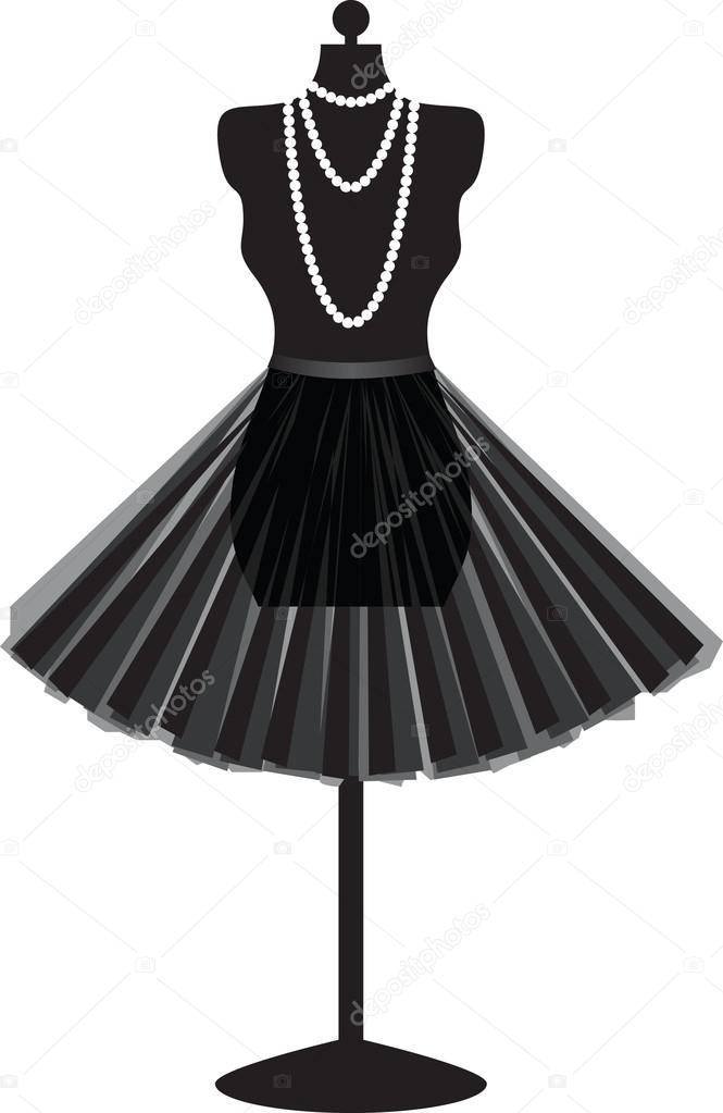 Black mannequin with skirt