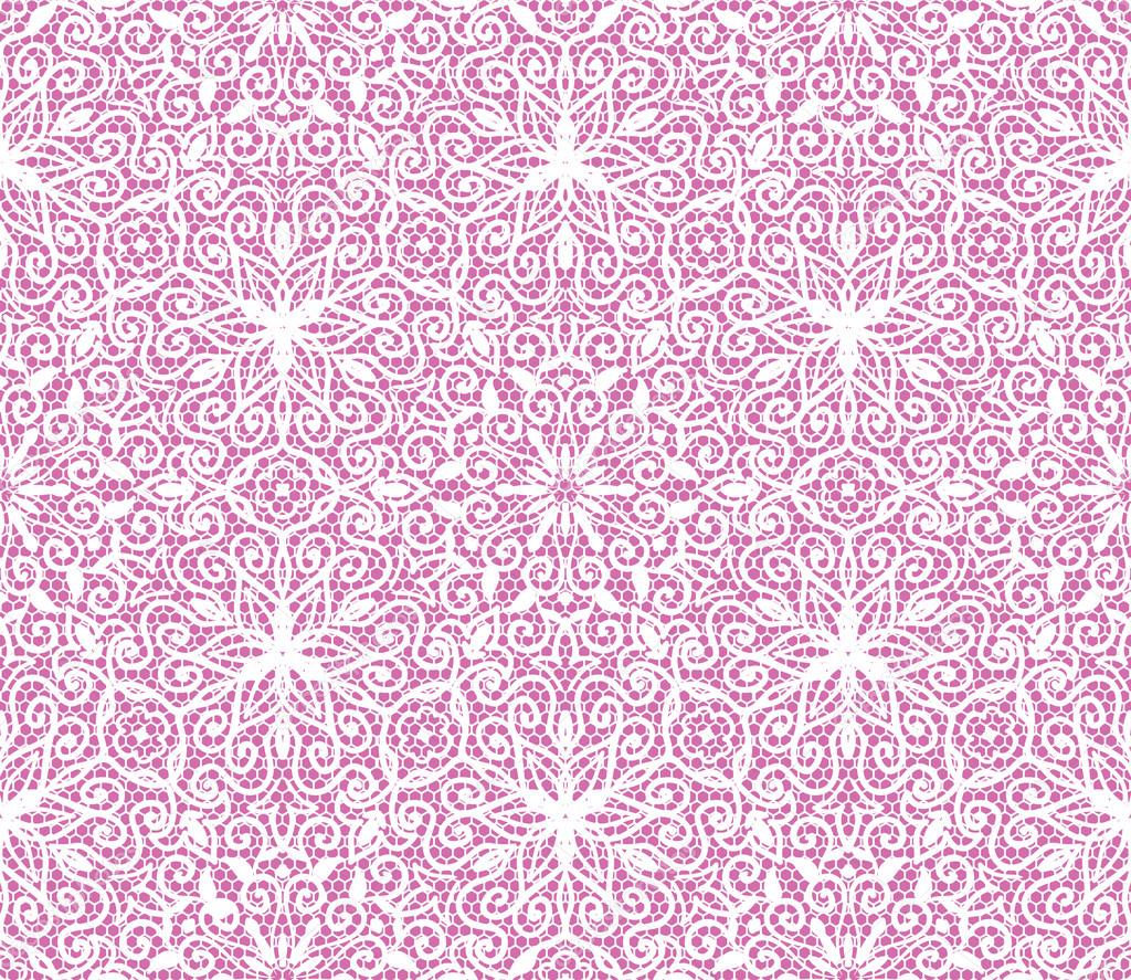 Seamless lace floral pattern on pink background