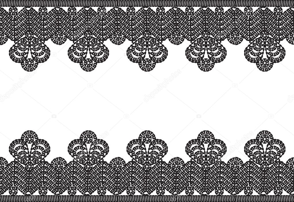 Black vintage crocheted lace frame