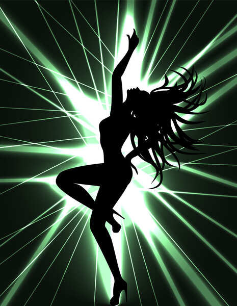 Go-go dancer and laser show