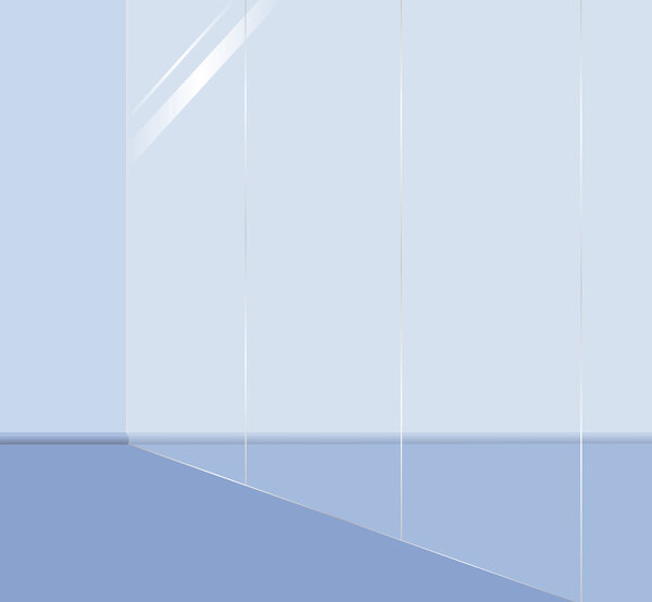 Empty office with glass wall